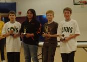 CV students receiving trophies for th e"24" Math Competition