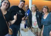 team with finished marshmallow structure