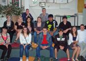  Newberg High School students in the library of Gymnasium Luechow. 