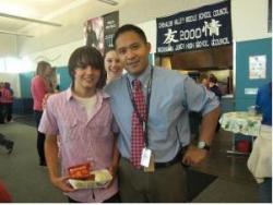 Mr. Franco and a student