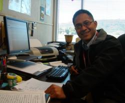 Mr. Franco in his office at CVMS