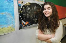 SETH GORDON - Mountain View Middle School eighth-grade student Alexa Jones will compete in the National Geographic Oregon State Bee Friday at Western Oregon University. Jones won the MVMS geography competition and passed a 45-question online exam to qualify.