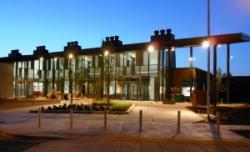 PCC Newberg Center at night